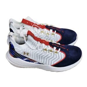 Under Armour Bryce Harper 9 Turf Baseball Shoes Men's 11 Indoor White Blue USA